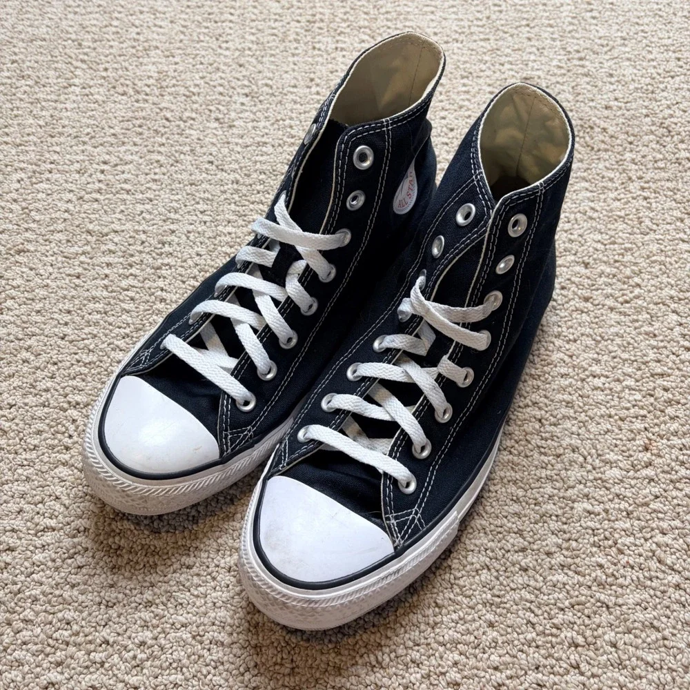 Converse Chuck Taylor All Star High Top Black Canvas Sneakers M9160 Mens 9 - Picture 3 of 7
